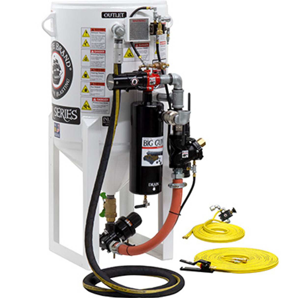 Pirate Brand, S-Series, Short-Cycle™ Series - 6.5 CU FT., SINGLE OUTLET, STANDARD MODEL - Blast Pot, STATIONARY, Pressure RELEASE System, Pneumatic Controls
