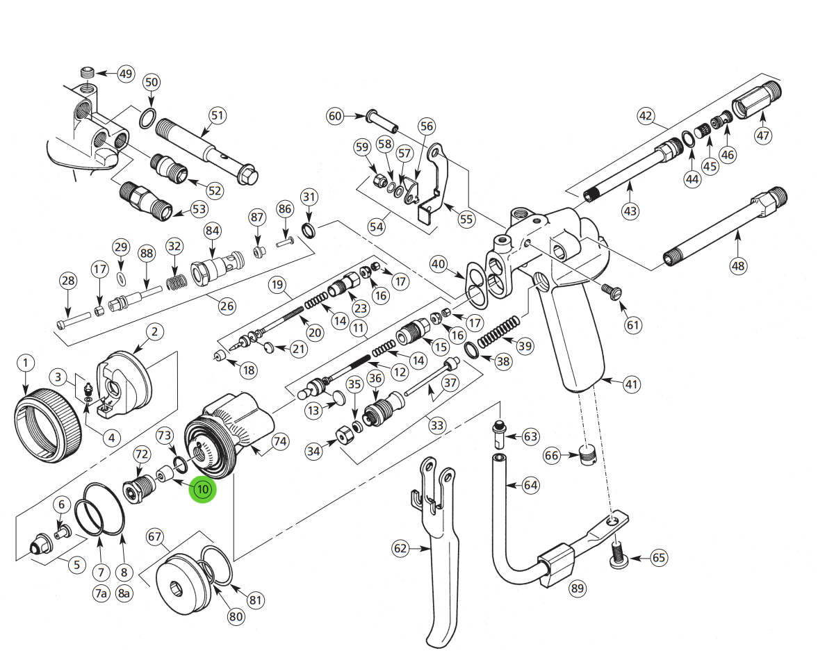 Binks 102-2447 Resin Seat; Gel Coat Gun