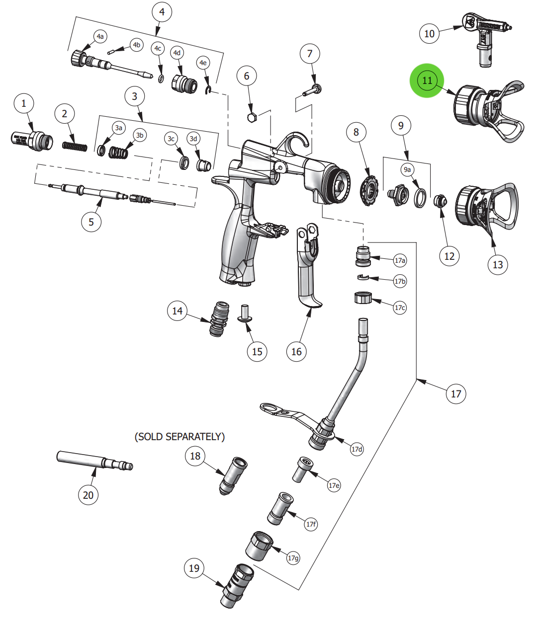 Binks Trophy AA 1600 Reversible Twist Tip Air Caps
