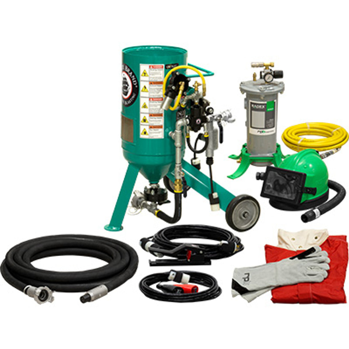 Pirate Brand, C-Series Jr., 0.5 cu ft., SILVER Blasting Package - Blast Pot, Portable, Pressure RELEASE System, 12VDC Electric Controls