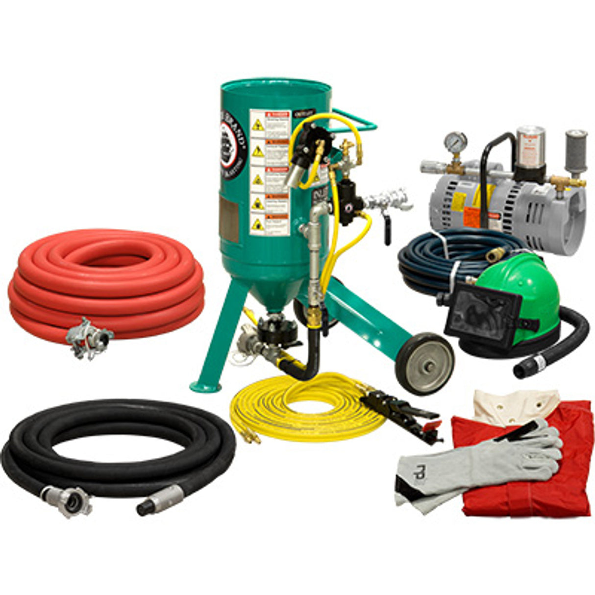 Pirate Brand, C-Series Jr., 0.5 cu ft., GOLD LOW PRESSURE Blasting Package - Blast Pot, Portable, Pressure RELEASE System, Pneumatic Controls