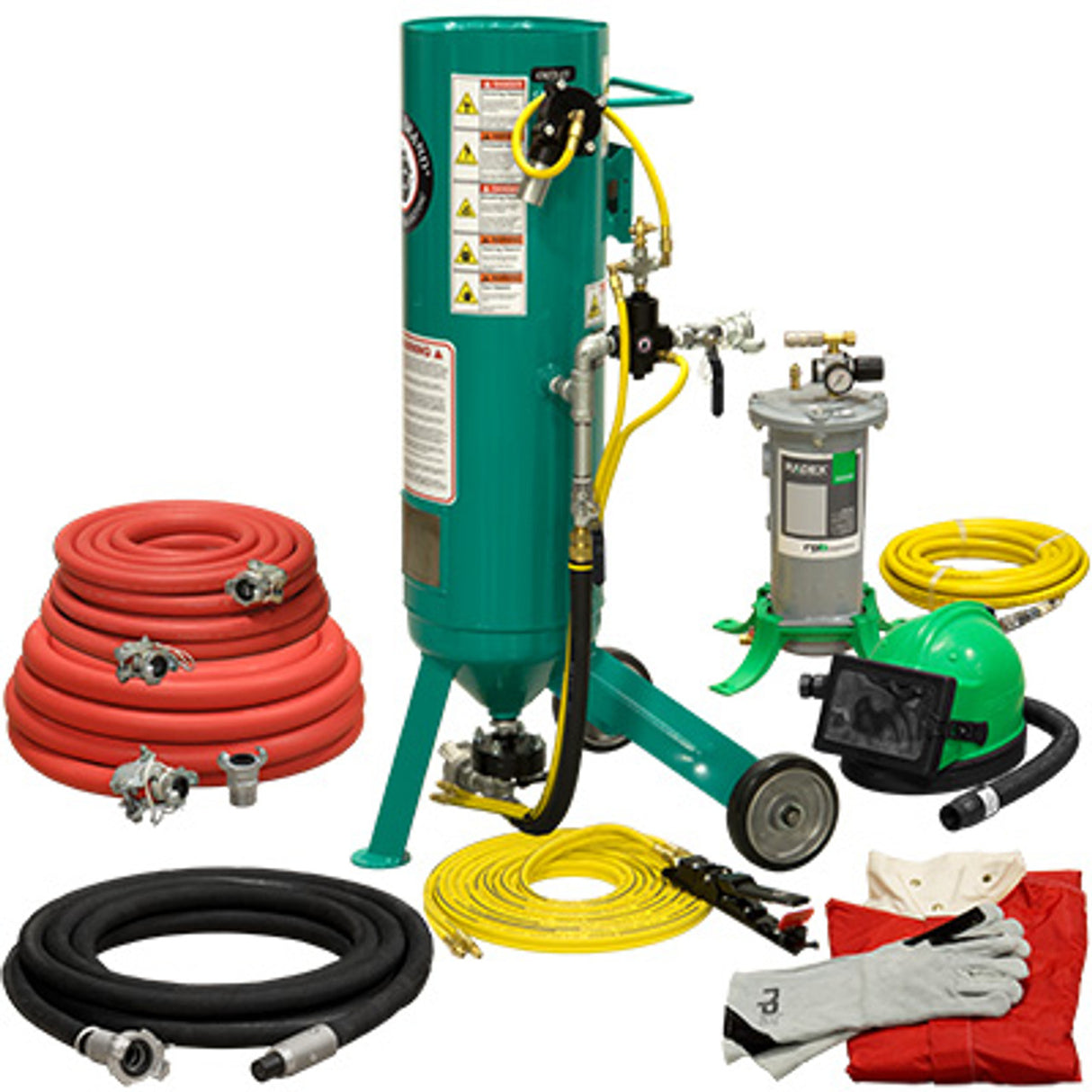 Pirate Brand, C-Series Jr., 1 cu ft., GOLD Blasting Package - Blast Pot, Portable, Pressure RELEASE System, Pneumatic Controls
