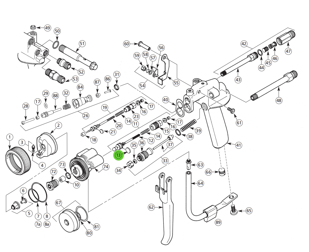 Binks 102-2411 Resin Needle Packing; Gel Coat Gun