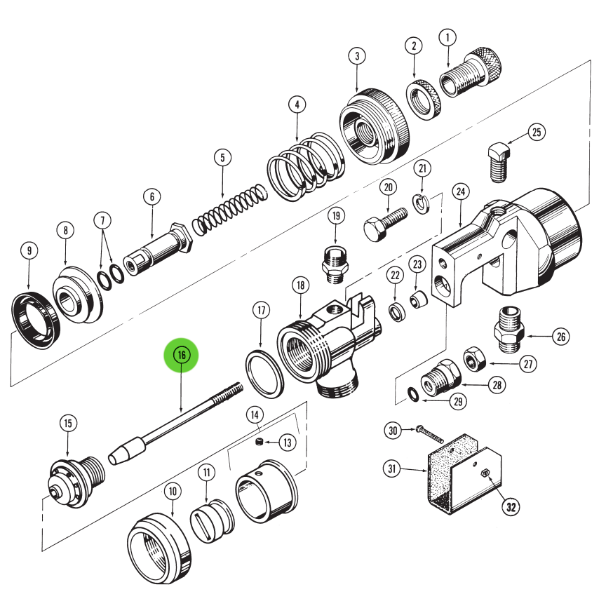 Binks 47-482 Needle, Front Seating, Stainless Steel