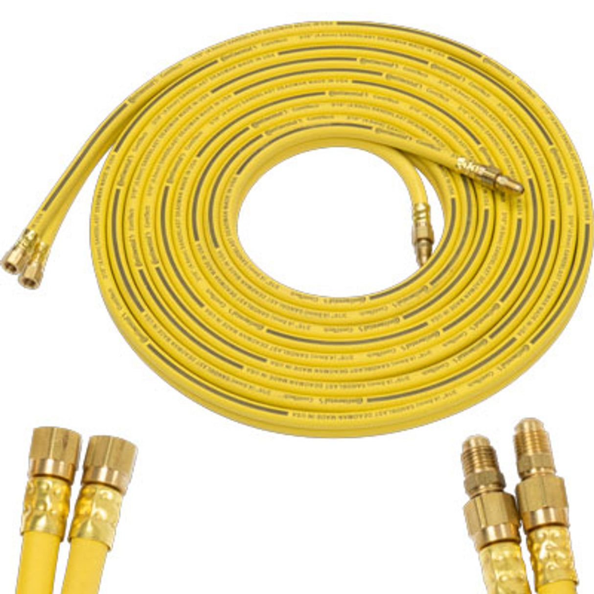 Pirate Brand - Hose, Twinline Control, Assembly, Yel/Yel w/Black Stripe, Nominal 3/16” ID, w/ Unions