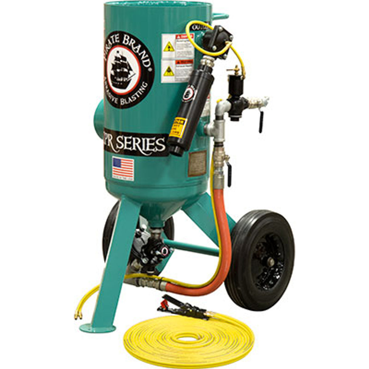Pirate Brand, C-SERIES, 3 cu ft., BASE Blasting Package - Blast Pot, Portable, Pressure RELEASE System, Pneumatic Controls w/AMV II™ Metering Valve