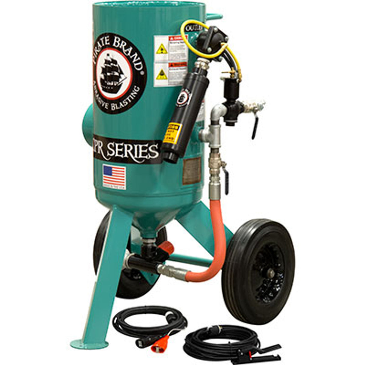 Pirate Brand, C-SERIES, 3 cu ft., Blast Pot, Portable, Pressure RELEASE System, 12VDC ELECTRIC Controls w/MPV Metering Valve