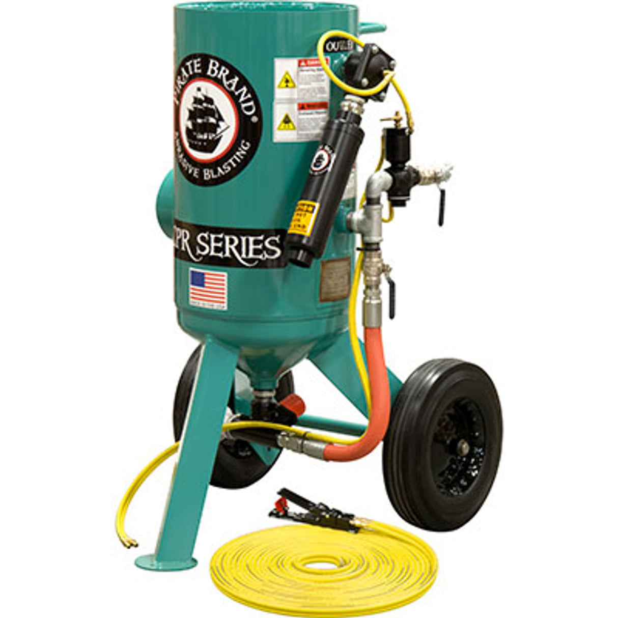 Pirate Brand, C-SERIES, 3 cu ft., BASE Blasting Package - Blast Pot, Portable, Pressure RELEASE System, Pneumatic Controls w/MPV Metering Valve