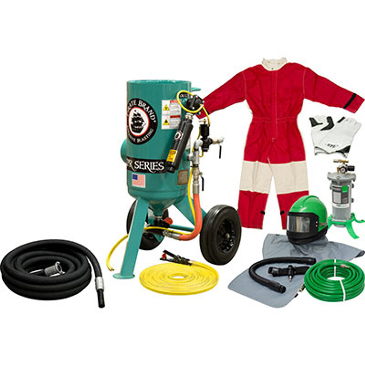 Pirate Brand, C-SERIES, 3 cu ft., SILVER Blasting Package - Blast Pot, Portable, Pressure RELEASE System, Pneumatic Controls w/MPV Metering Valve