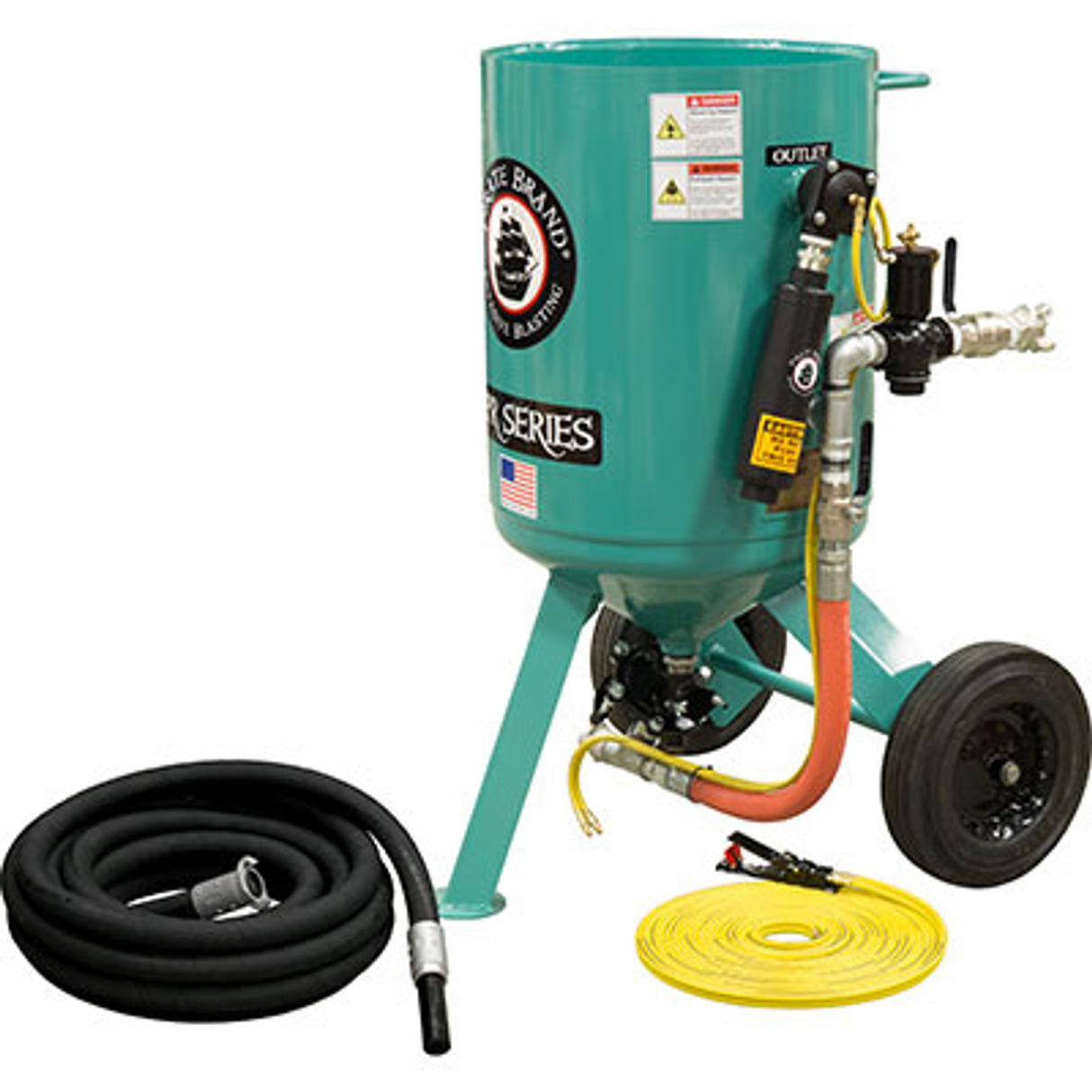Pirate Brand, C-SERIES, 6 cu ft., BRONZE Blasting Package - Blast Pot, Portable, Pressure RELEASE System, Pneumatic Controls w/AMV II™ Metering Valve