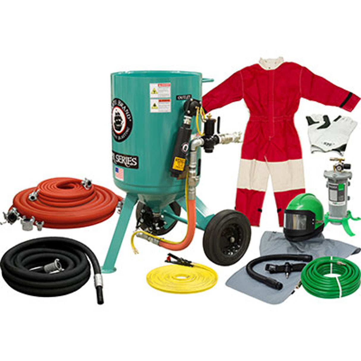 Pirate Brand, C-SERIES, 6 cu ft., GOLD Blasting Package - Blast Pot, Portable, Pressure RELEASE System, Pneumatic Controls w/AMV II™ Metering Valve