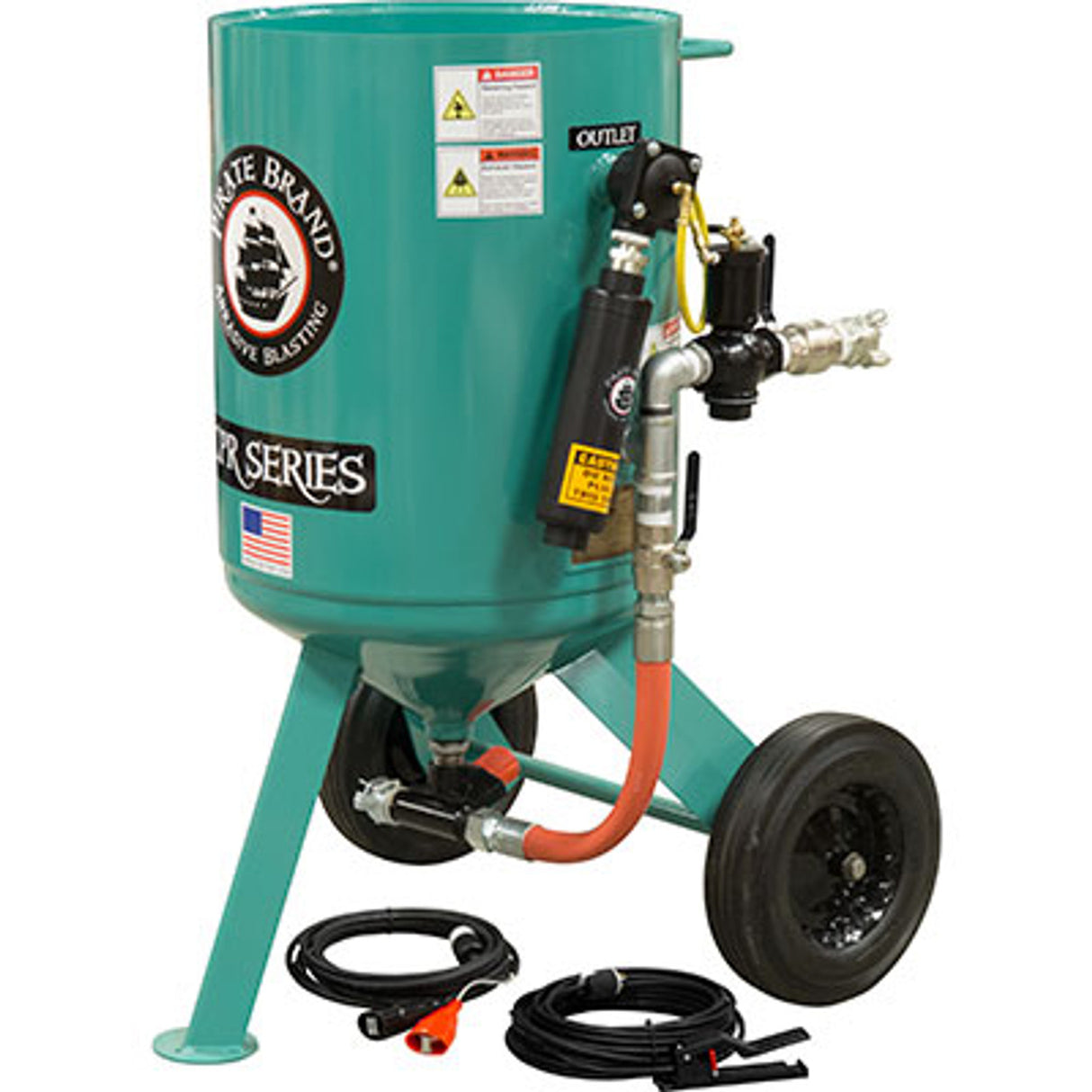 Pirate Brand, C-SERIES, 6 cu ft., Blast Pot, Portable, Pressure RELEASE System, 12VDC ELECTRIC Controls w/MPV Metering Valve