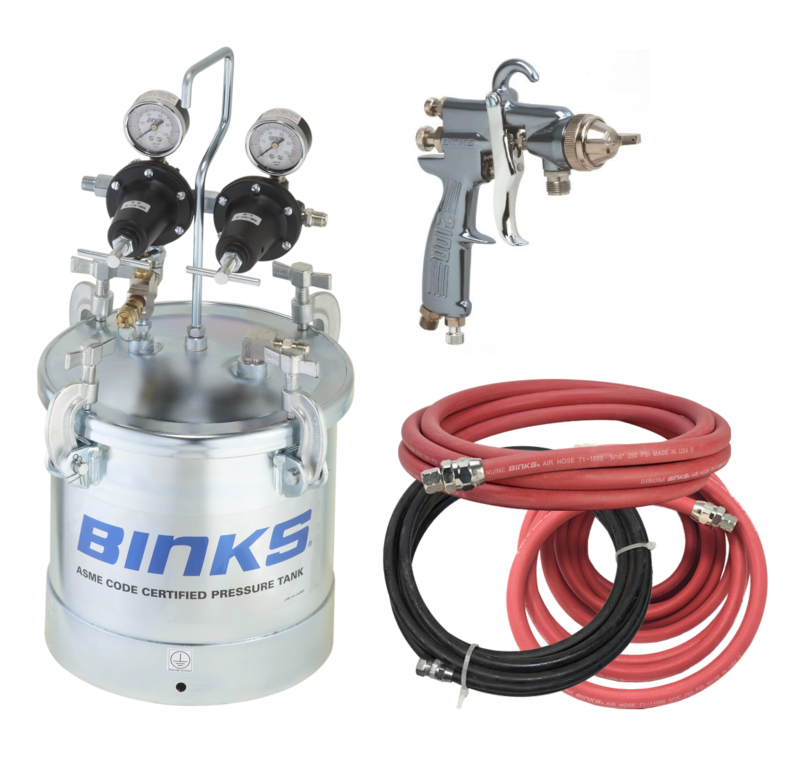 Binks Complete Boat Sprayers Kit; 2100 Gun, 2 Gal Pressure Tank With Hoses