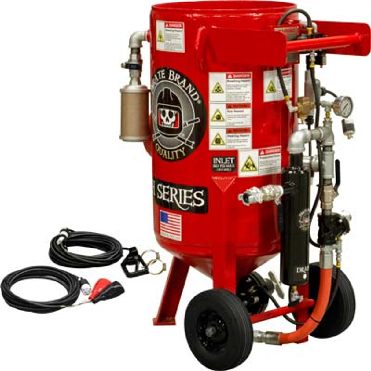 Pirate Brand, E-Series, 3.5 cu ft., BASE Blasting Package - Blast Pot, Portable, Pressure HOLD System, 12VDC Electric Controls