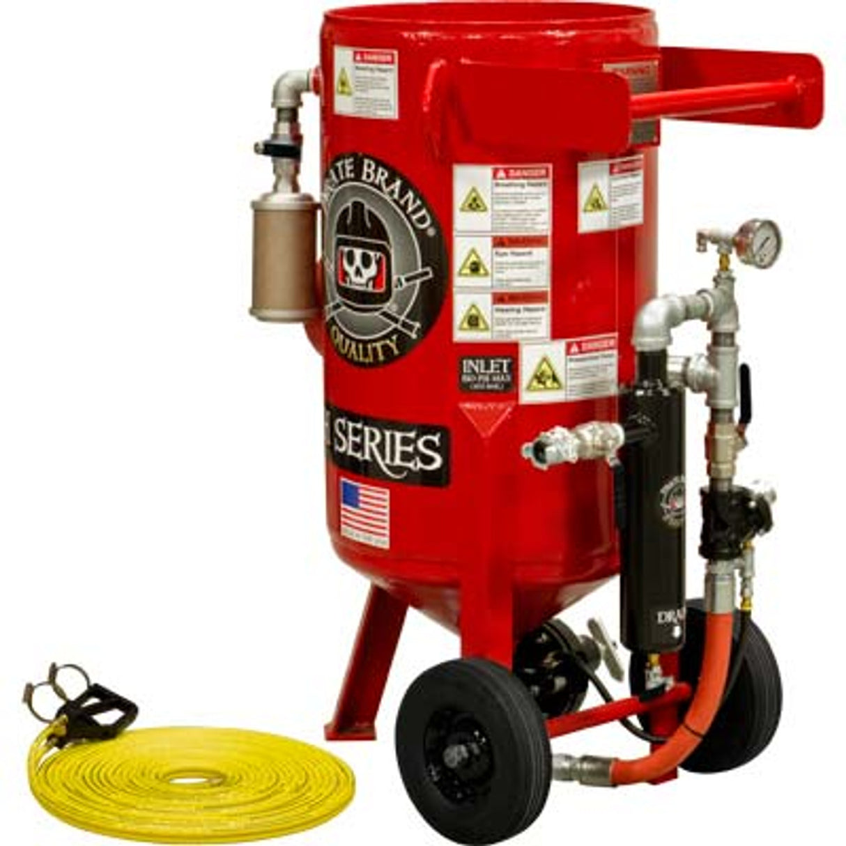 Pirate Brand, E-Series, 3.5 cu ft., BASE Blasting Package - Blast Pot, Portable, Pressure HOLD System, Pneumatic Controls