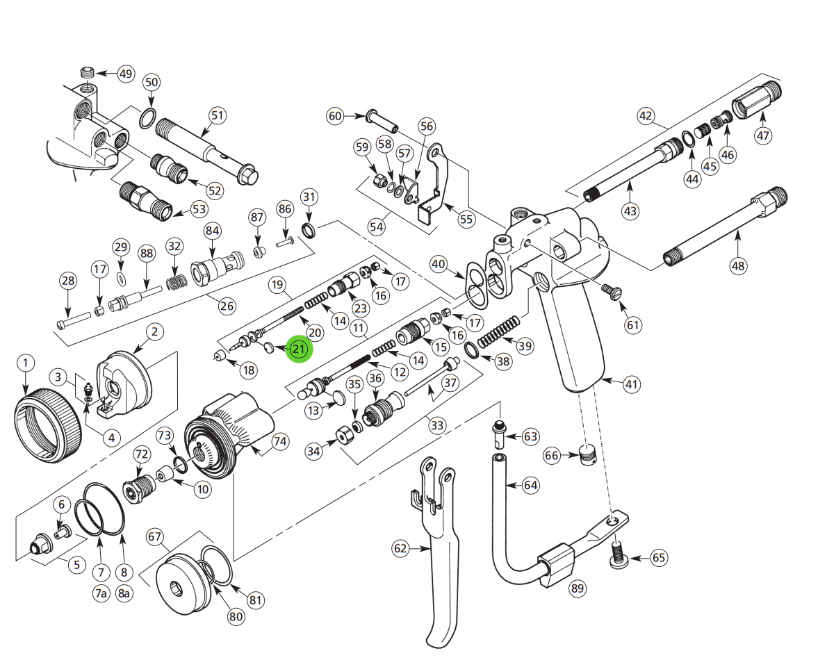 Binks 102-2421 Catalyst Packing; Gel Coat Gun