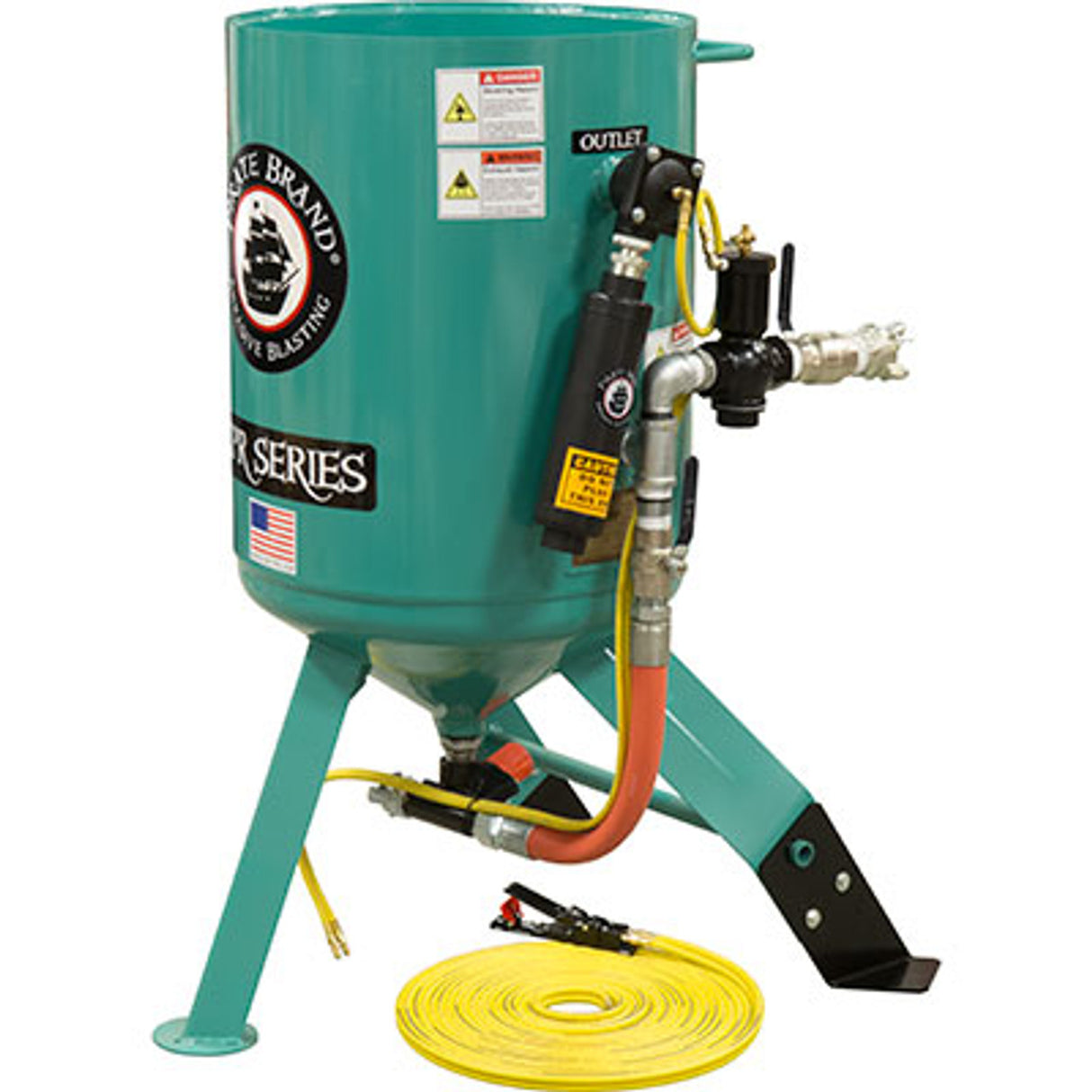 Pirate Brand, C-SERIES, 6 cu ft., BASE Blasting Package - Blast Pot, STATIONARY, Pressure RELEASE System, Pneumatic Controls w/MPV Metering Valve