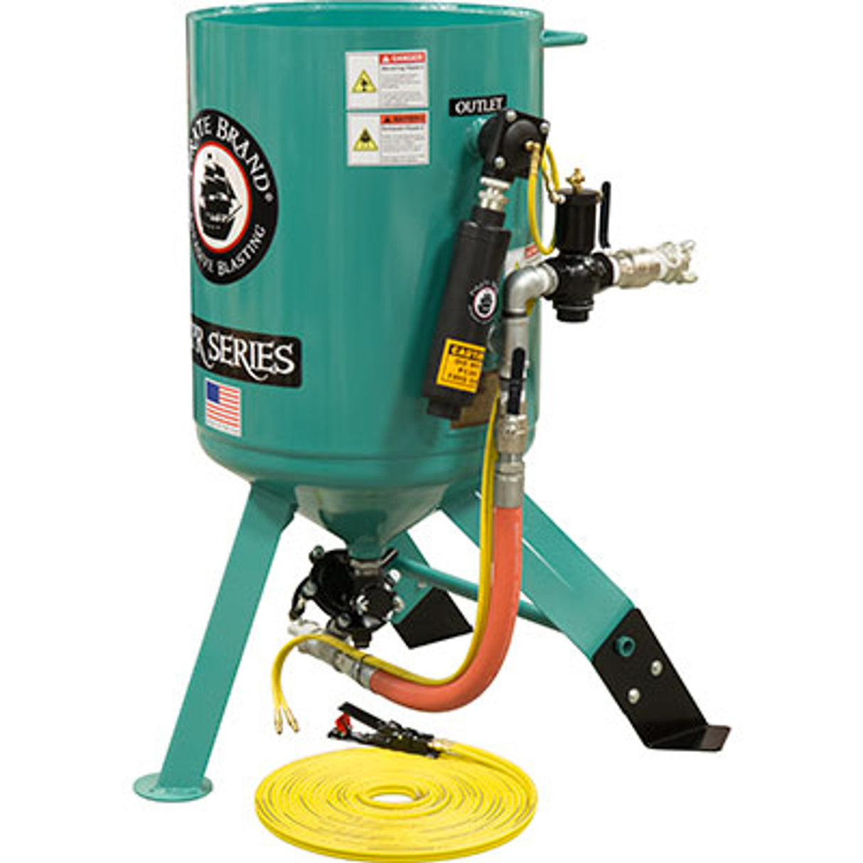 Pirate Brand, C-SERIES, 6 cu ft., BASE Blasting Package - Blast Pot, STATIONARY, Pressure RELEASE System, Pneumatic Controls w/AMV II™ Metering Valve