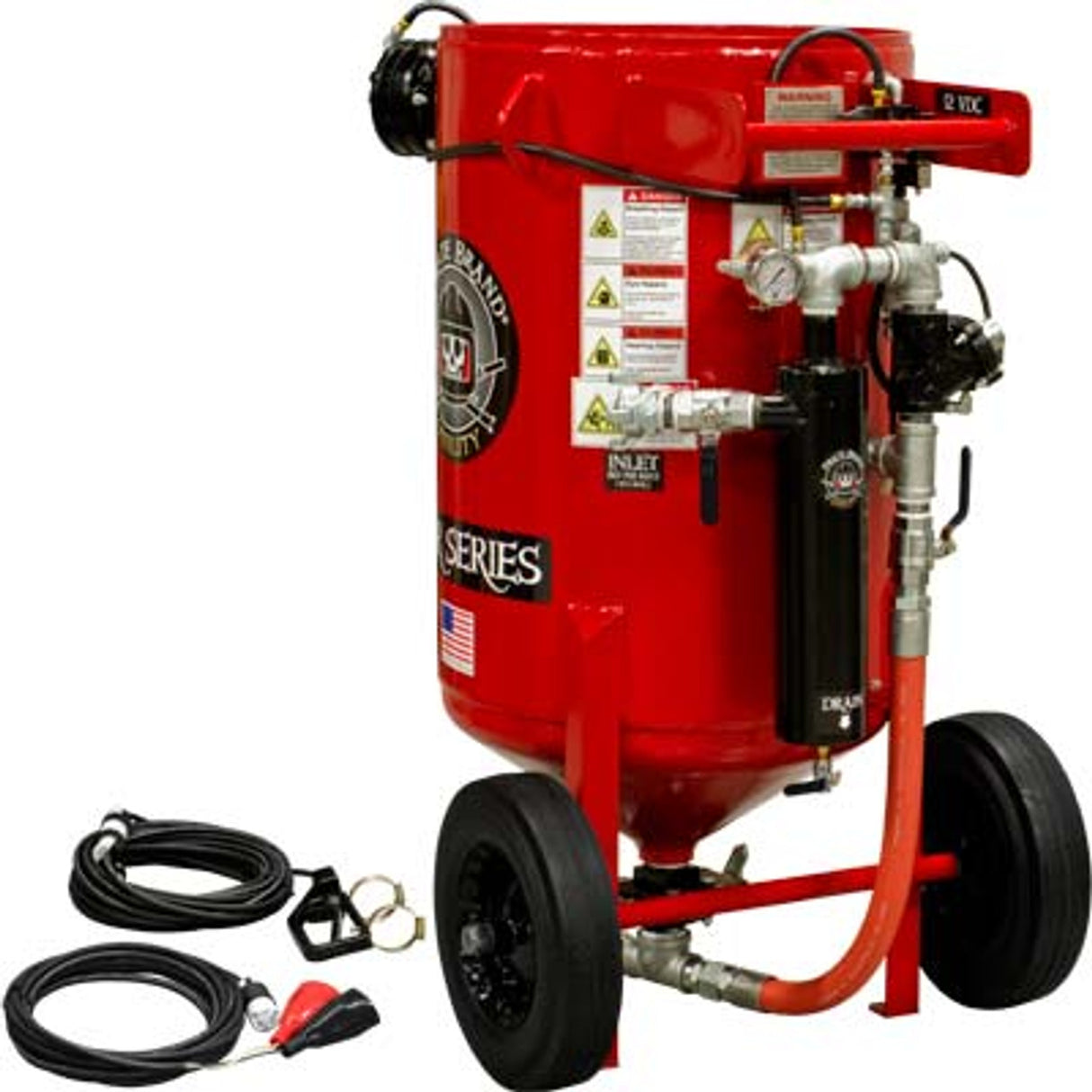 Pirate Brand, E-Series, 6.5 cu ft., BASE Blasting Package - Blast Pot, Portable, Pressure RELEASE System, 12VDC Electric Controls