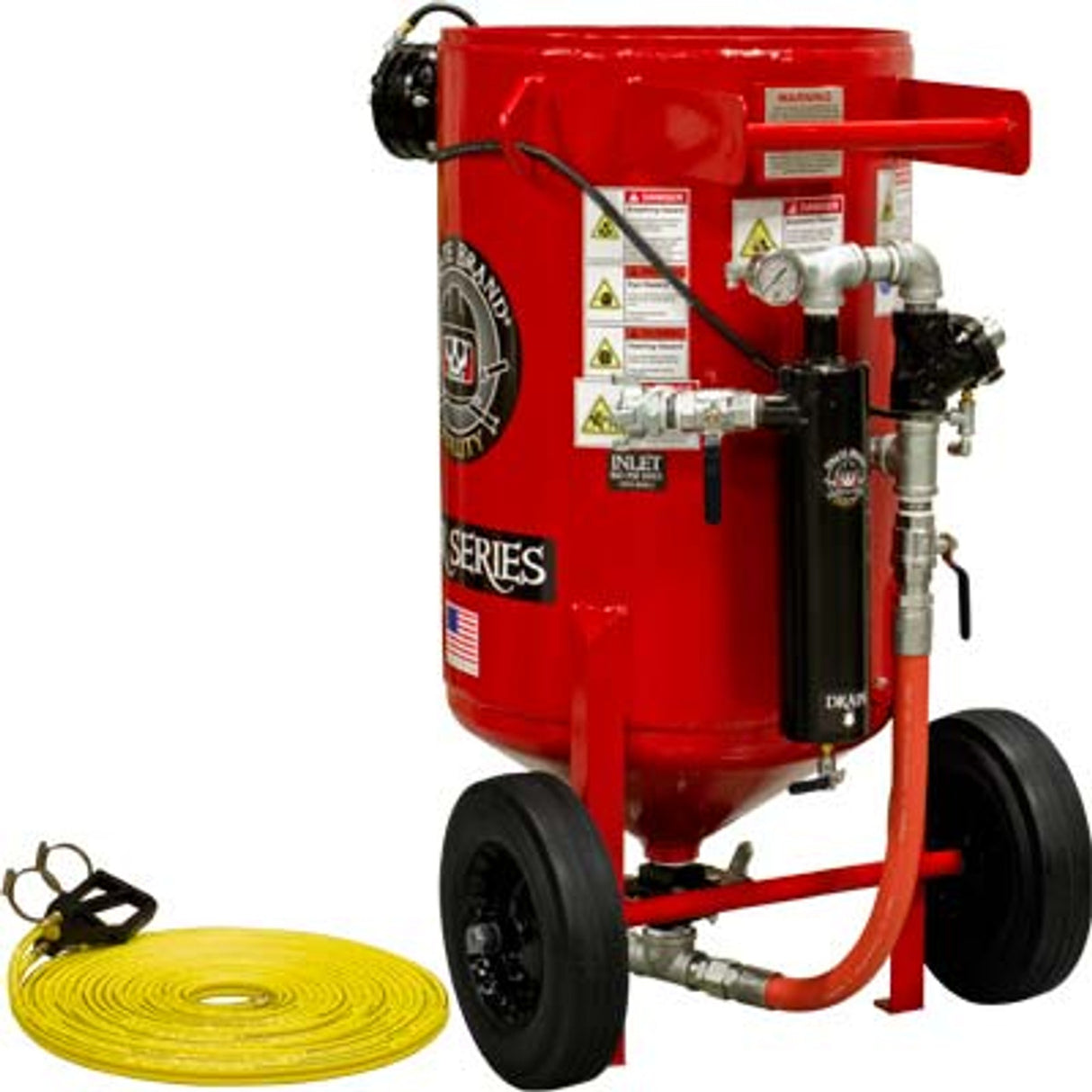 Pirate Brand, E-Series, 6.5 cu ft., BASE Blasting Package - Blast Pot, Portable, Pressure RELEASE System, Pneumatic Controls