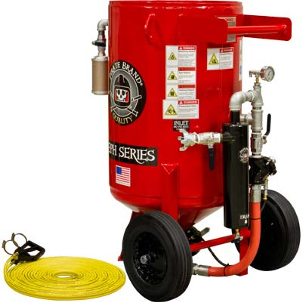 Pirate Brand, E-Series, 6.5 cu ft., BASE Blasting Package - Blast Pot, Portable, Pressure HOLD System, Pneumatic Controls