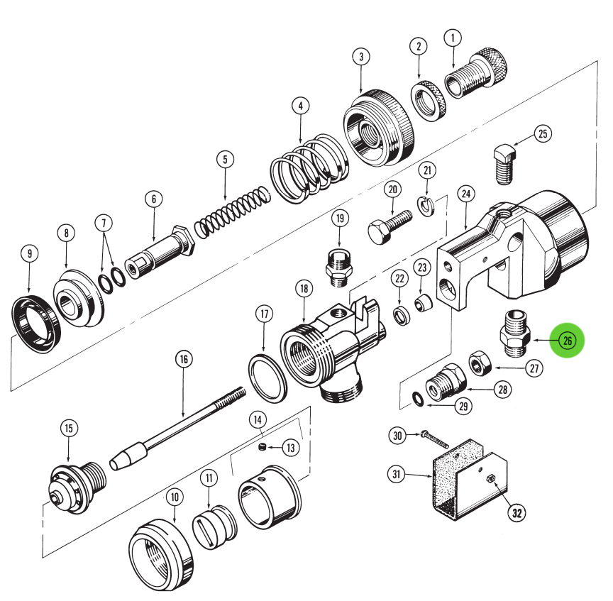 Binks 57-13-1 DM Nipple 1/4 NPT X 1/4 NPS-BSPP