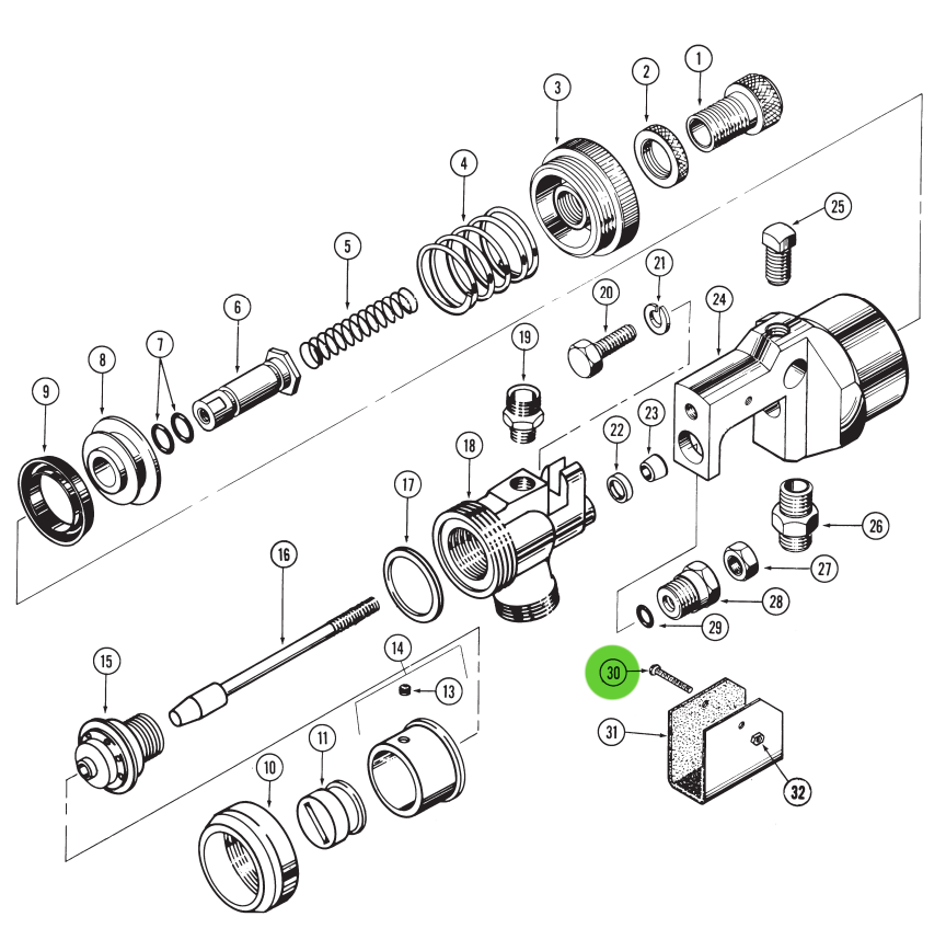 Binks 20-4827 Screw, Round Head 6-32 x 1 1/4" Long
