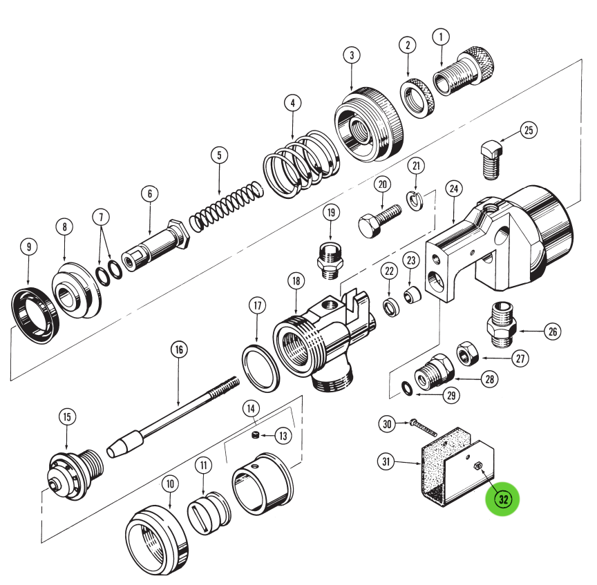Binks 20-412-1 Nut, Hex, Steel #6-32NC