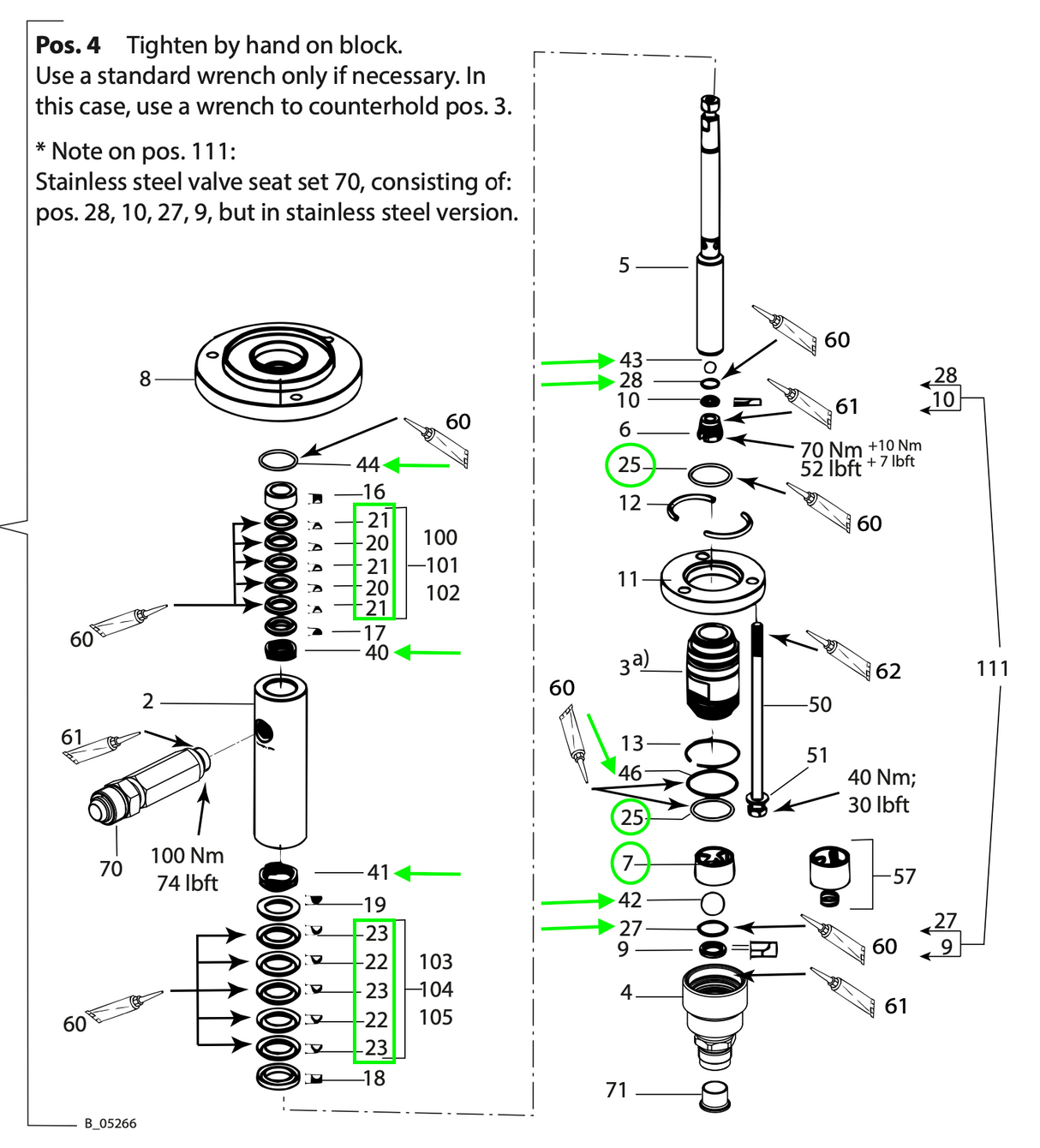 Wagner 368994, Fluid Section Service Kit 70/150ccm PE+T