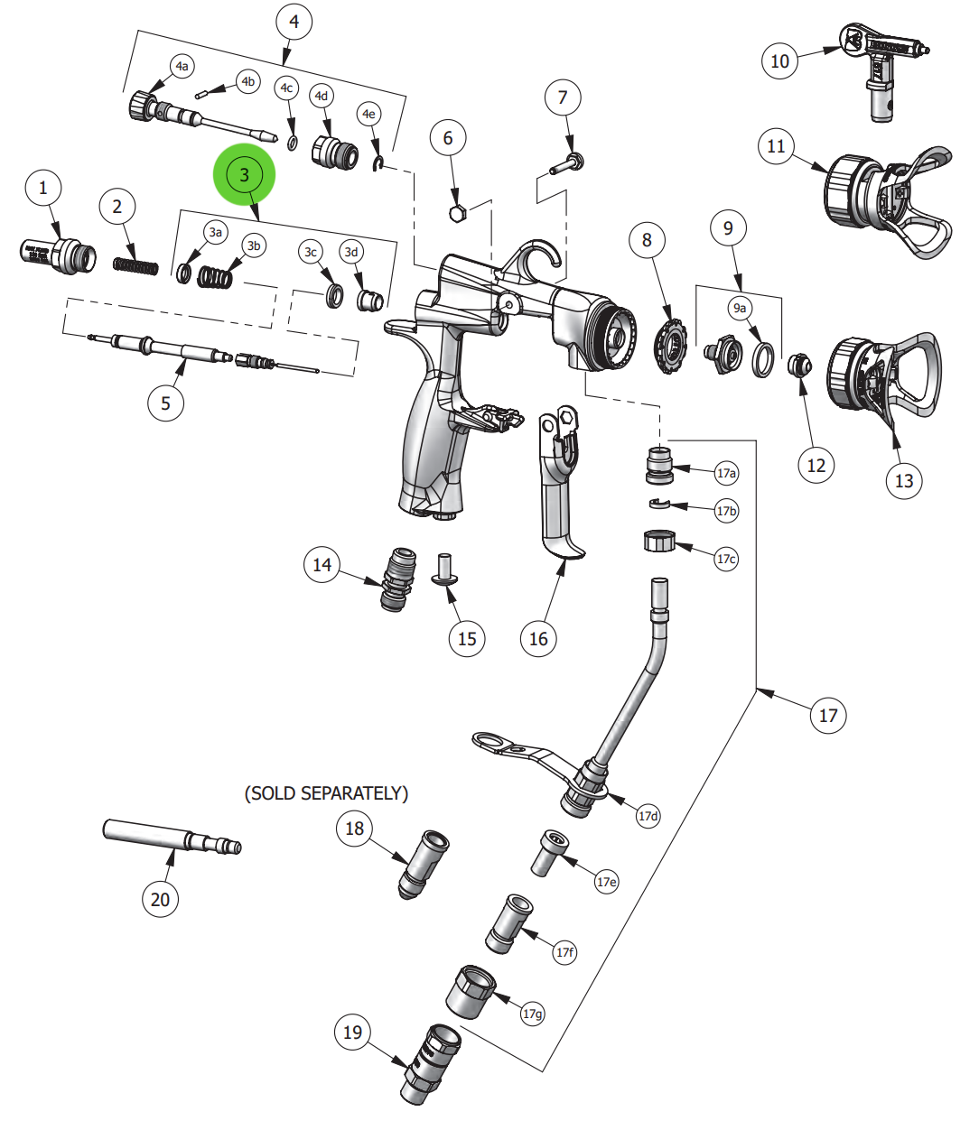 Binks Trophy Series Spray Gun Air Valve Service Kit