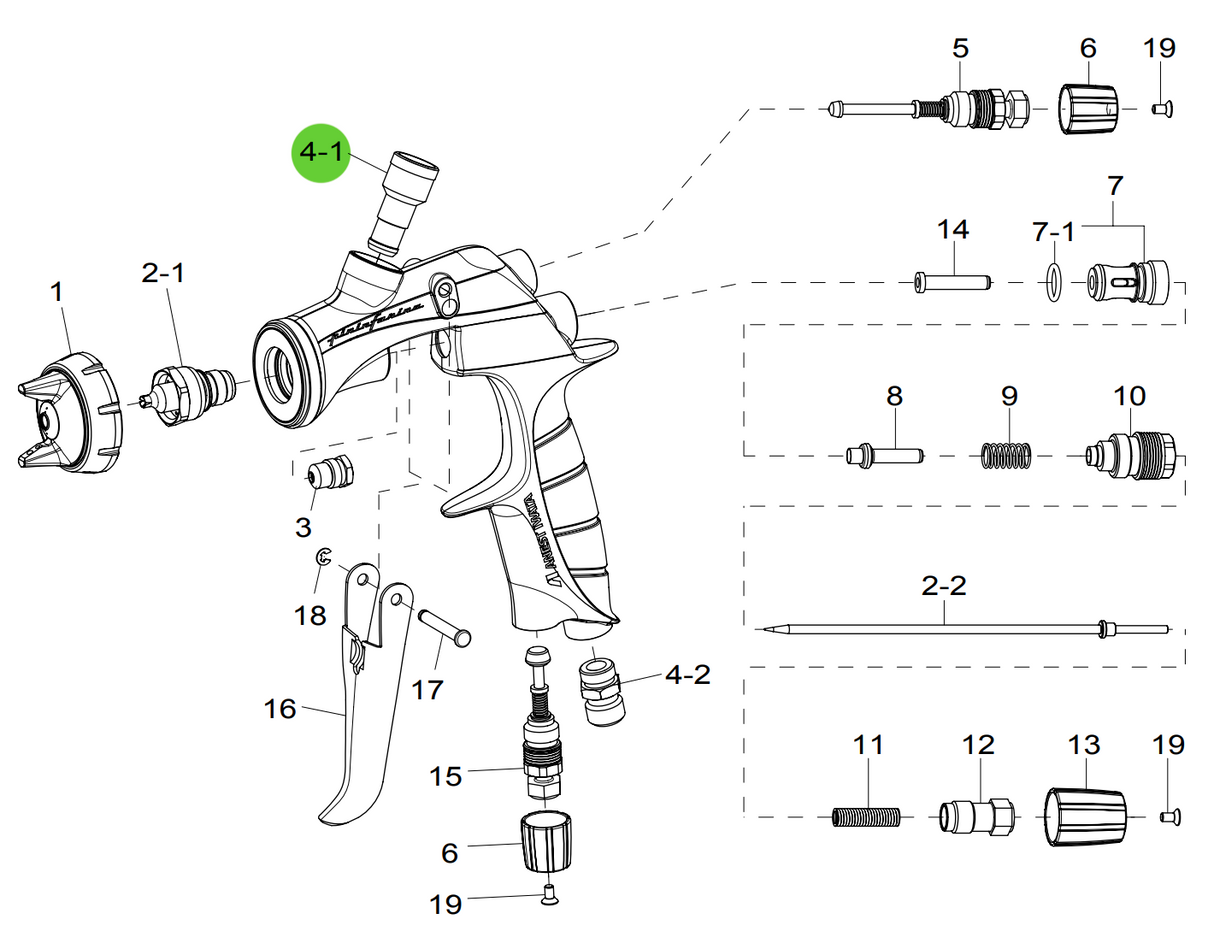 Anest Iwata LS400/LS400H Fluid Nipple