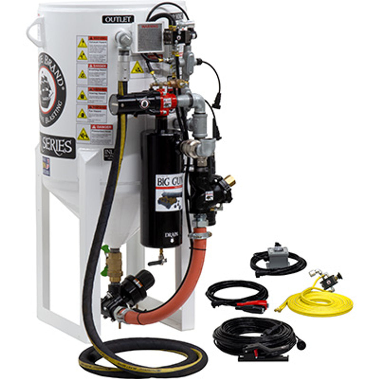 Pirate Brand, S-Series, Short-Cycle™ Series - 6.5 CU FT., SINGLE OUTLET W/ ABRASIVE CUT-OFF (Wall Mounted) - Blast Pot, STATIONARY, Pressure RELEASE System, 12VDC Electric Controls