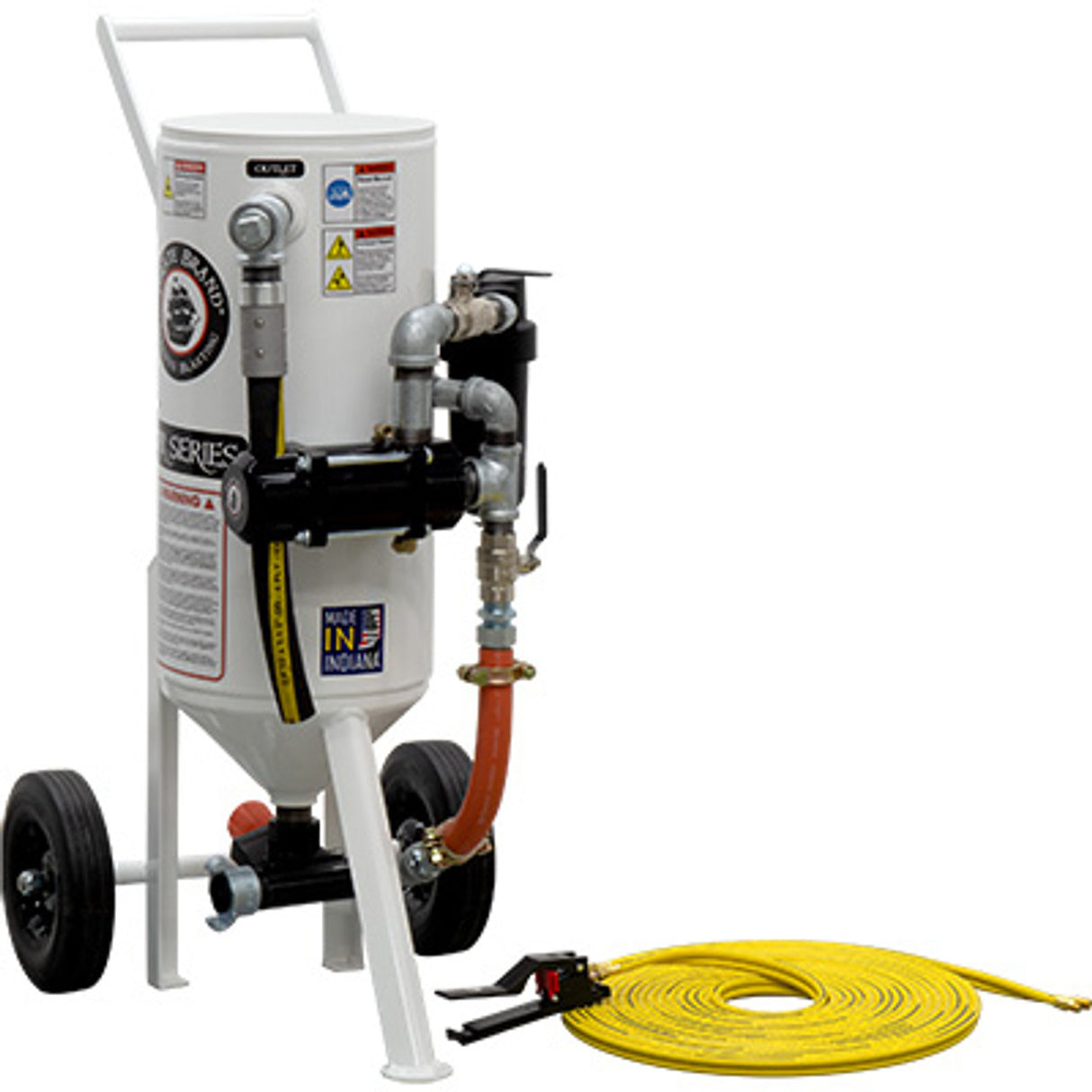 Pirate Brand, S-Series, 1.5 cu ft., BASE Blasting Package - Blast Pot, Portable, Pressure RELEASE System, Pneumatic Controls
