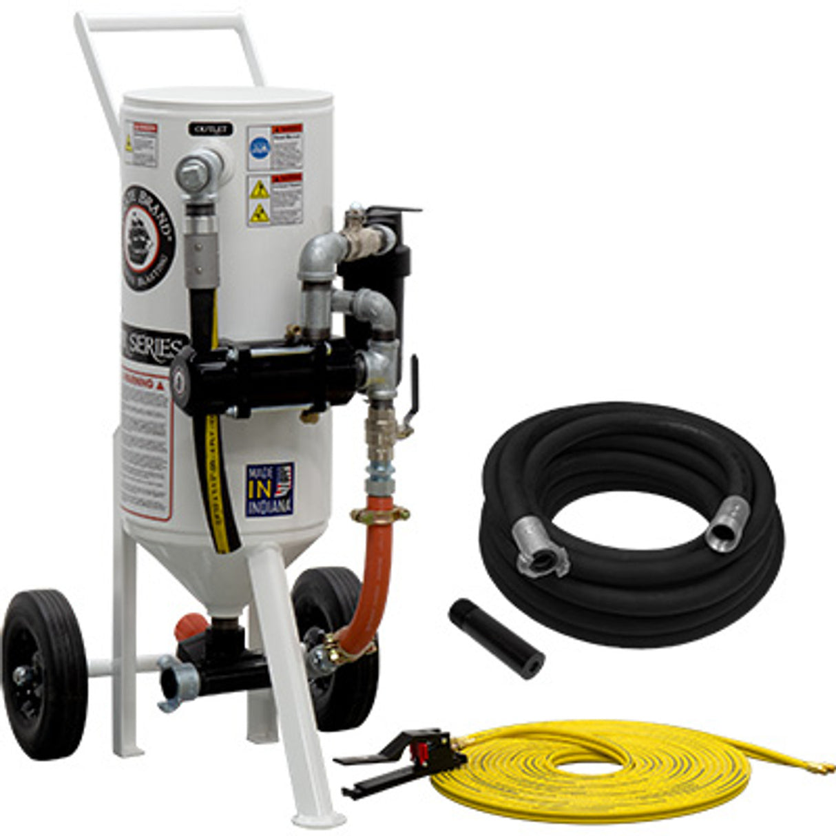 Pirate Brand, S-Series, 1.5 cu ft., BRONZE Blasting Package - Blast Pot, Portable, Pressure RELEASE System, Pneumatic Controls