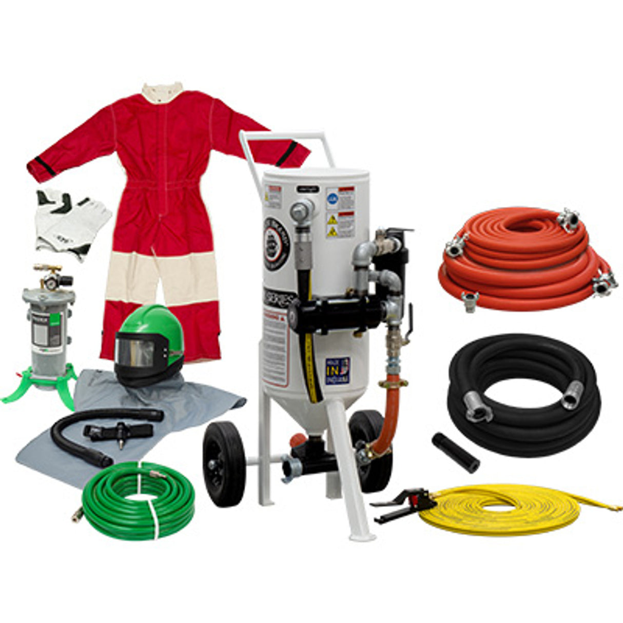 Pirate Brand, S-Series, 1.5 cu ft., GOLD Blasting Package - Blast Pot, Portable, Pressure RELEASE System, Pneumatic Controls