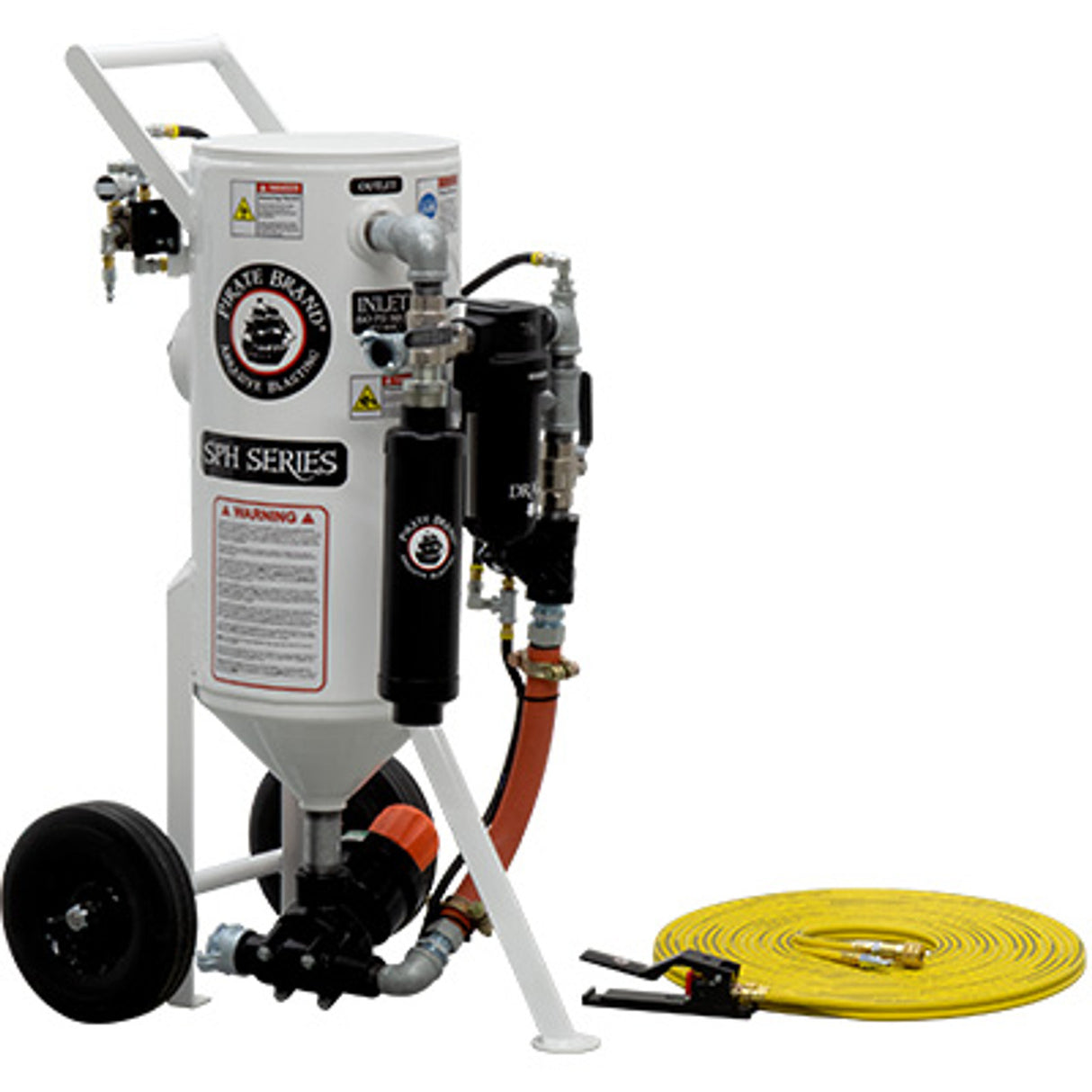 Pirate Brand, S-Series, 1.5 cu ft., BASE Blasting Package - Blast Pot, Portable, Pressure HOLD System, Pneumatic Controls