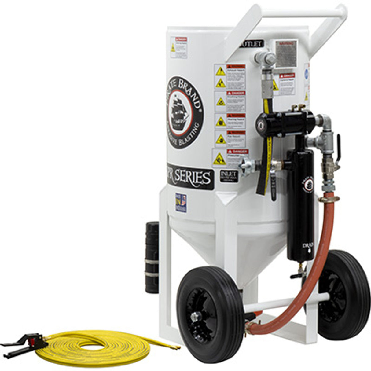 Pirate Brand, S-Series, 6.5 cu ft., BASE Blasting Package - Blast Pot, Portable, Pressure RELEASE System, Pneumatic Controls