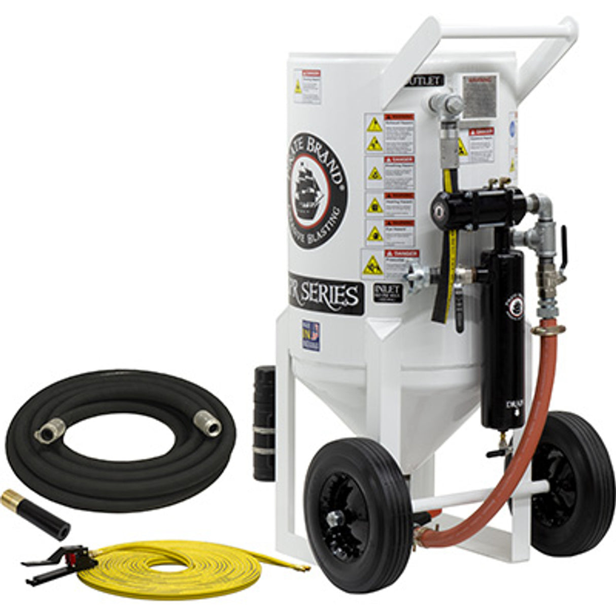 Pirate Brand, S-Series, 6.5 cu ft., BRONZE Blasting Package - Blast Pot, Portable, Pressure RELEASE System, Pneumatic Controls