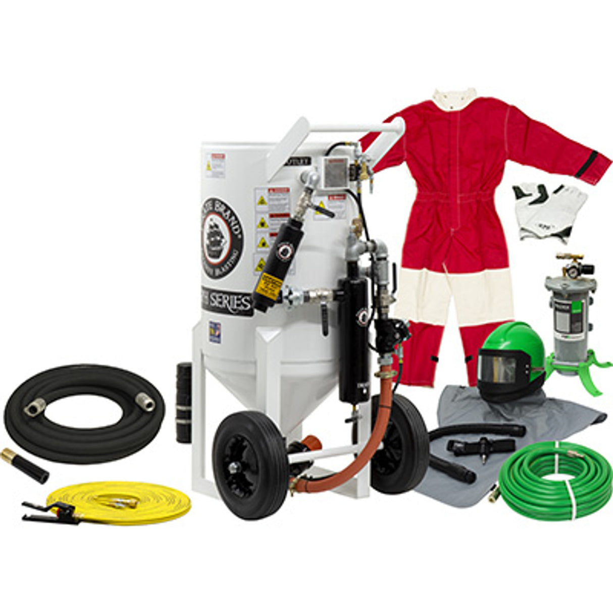 Pirate Brand, S-Series, 6.5 cu ft., SILVER Blasting Package - Blast Pot, Portable, Pressure HOLD System, Pneumatic Controls