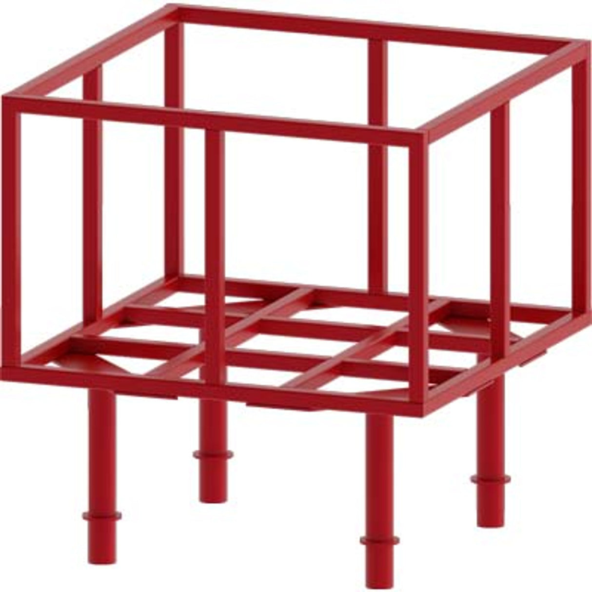 Pirate Brand - Bulk Bag Rack 56" x 56" x 36", Safety Red (For 100 & 120 cu ft Bulk Pots)