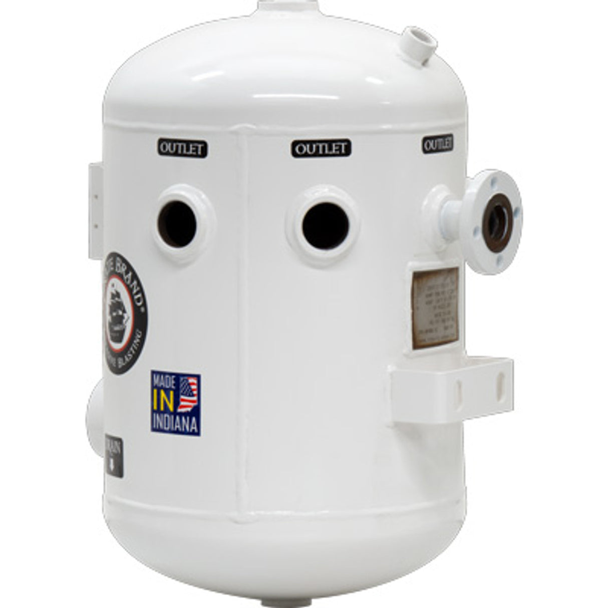 Pirate Brand - Schmidt Mfg Style, Moisture Separator 1600 CFM Flange Mounted, 150 PSI (10.3 BAR), (1) 3" x (5) 1-1/2" (Painted)