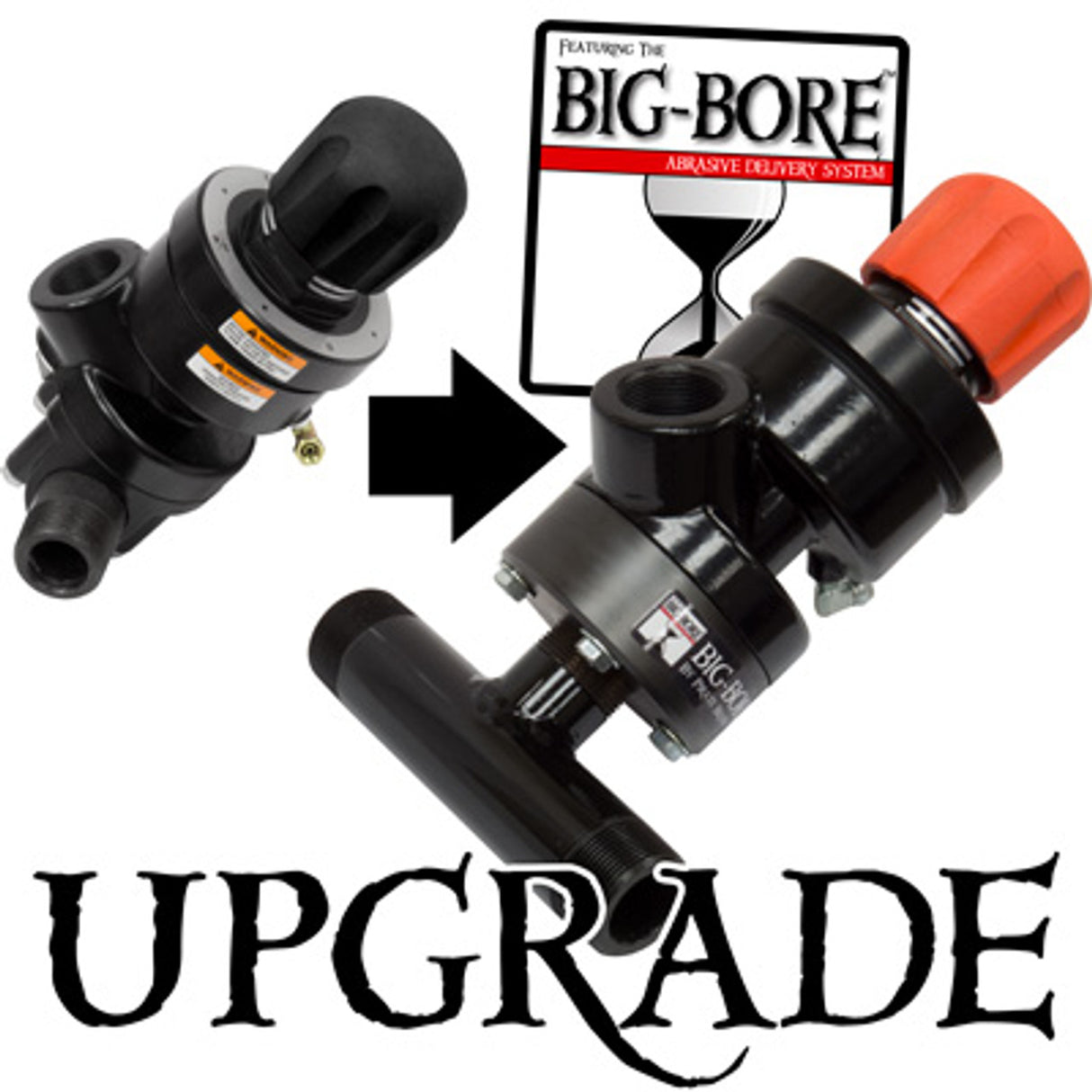Pirate Brand - Big-Bore Metering Valve Upgrade for Blasters Up to 20 CU. FT. with 1-1/2” APV II W/TC Sleeve Valves, Per Outlet (Factory Installed)