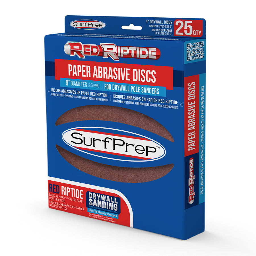 SurfPrep 9″ Drywall Red Riptide Sanding Sponge Discs