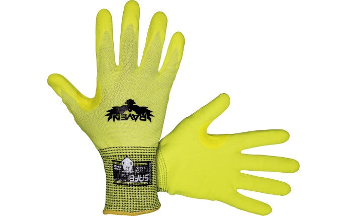 SAS Safety Corp. Raven® SafeCut™ A7 Nitrile Hi-Viz Gloves