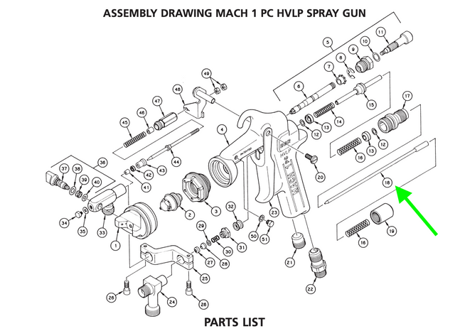Binks Mach 1 94F Fluid Needle Assembly/Feathering Needle - Total Finishing Supplies