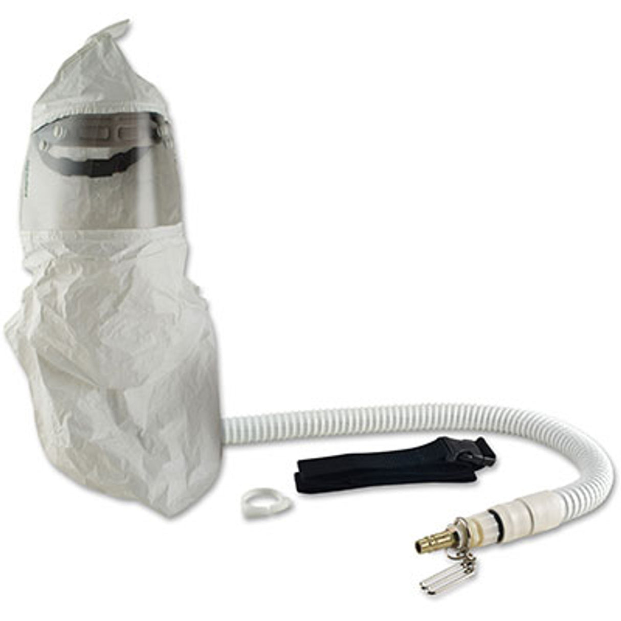 Pirate Brand - BULLARD® CC20, Free Air Pump Respirator, Tychem QC Double Bib Hood, Ratcheted Headband Suspension, F35 Constant Flow 1/2" Industrial Interchange