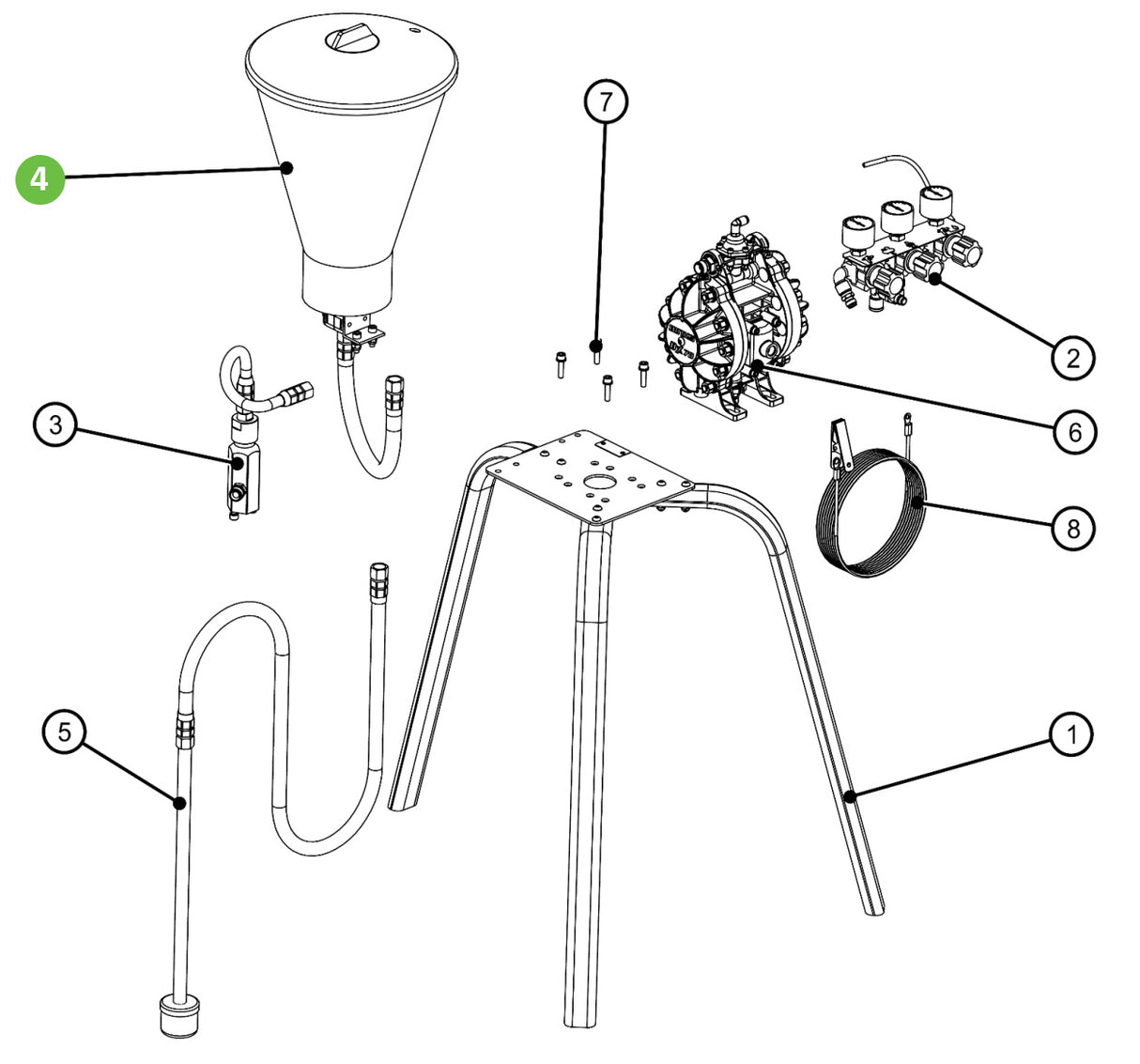 Binks DXA-TG Gravity Feed Kit for Tripod