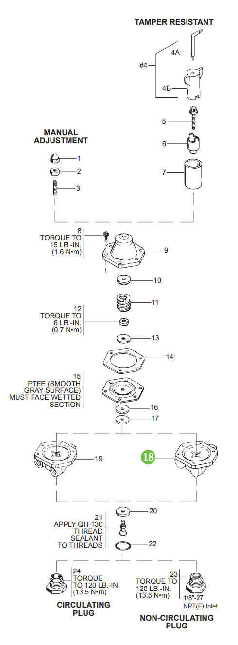DeVilbiss HGS-8 Regulator Body, Non-Circulating for Model HGS-5242