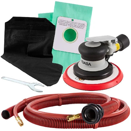 INDASA 6" Self-Generating Vacuum DA Sander, 3/32" Orbit