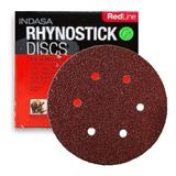 INDASA 6" Rhynostick RedLine PSA 6-Hole Vacuum Sanding Discs, 610 Series